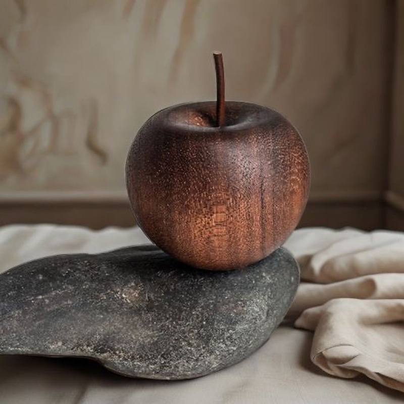 Home Fragrance Oils For Diffusers - เครื่องกระจายกลิ่นหอมรูปแอปเปิ้ลไม้ 1 ชิ้น เหมาะสำหรับตกแต่งบ้าน ห้องน้ำ และรถยนต์