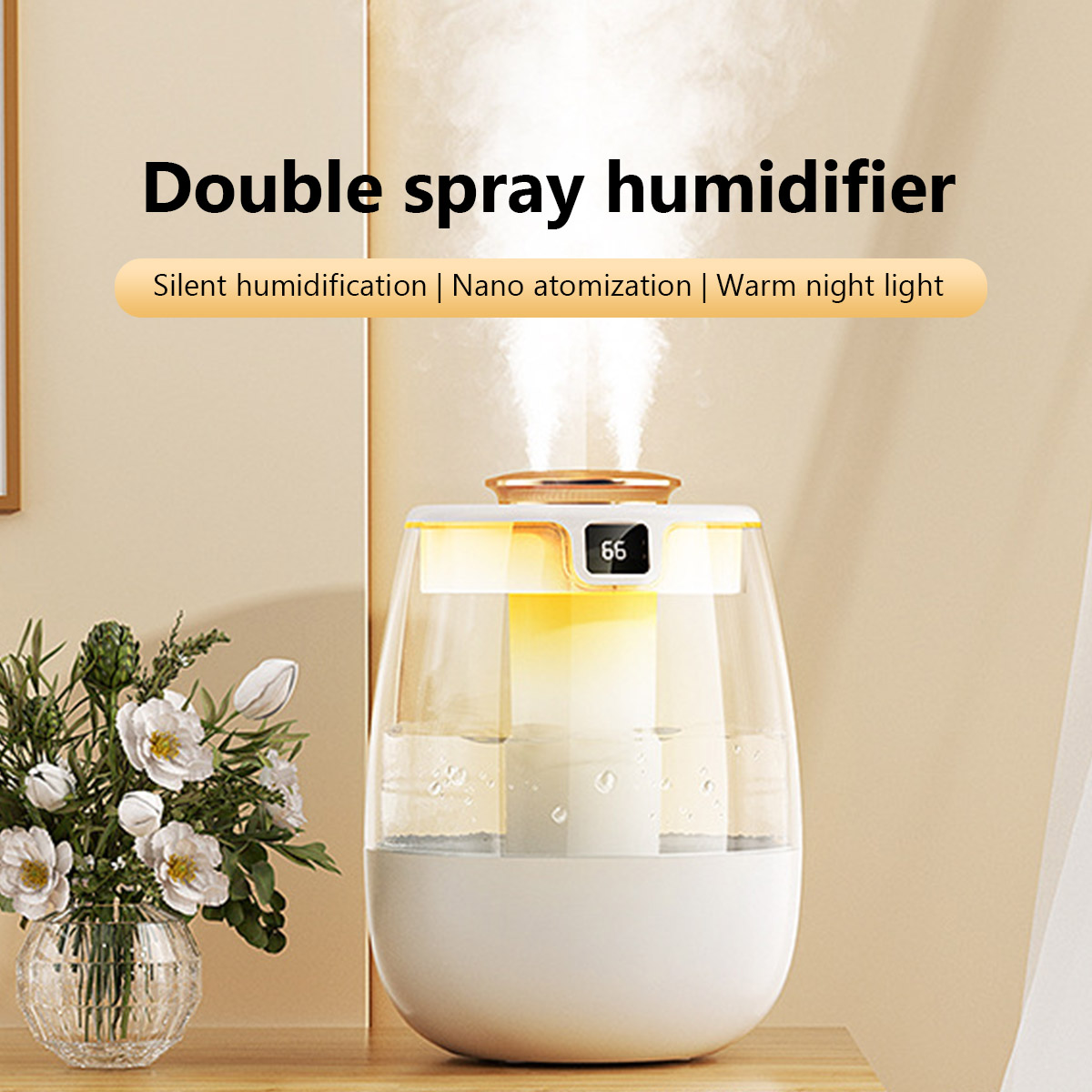Home Fragrance Mist - 1.3L Air Humidifier สเปรย์คู่พอร์ต Cool Mist