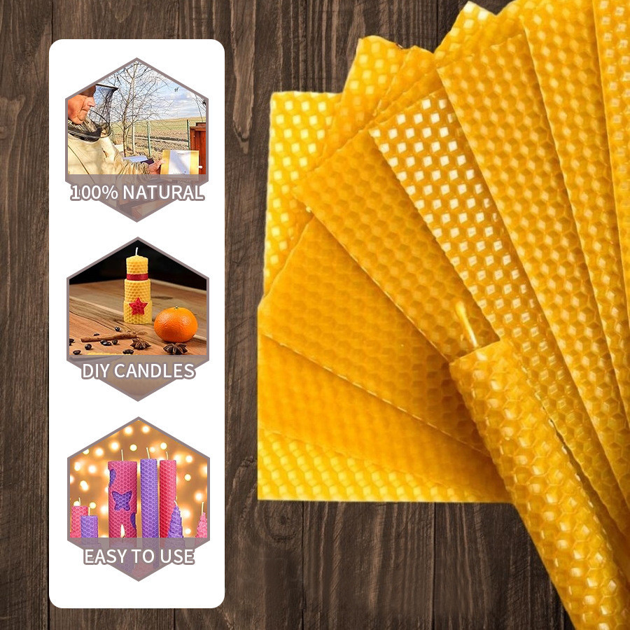 เทียนแท่งขี้ผึ้งลายรังผึ้งทำมื - Beeswax Taper Candle บทวิจารณ์และราคา