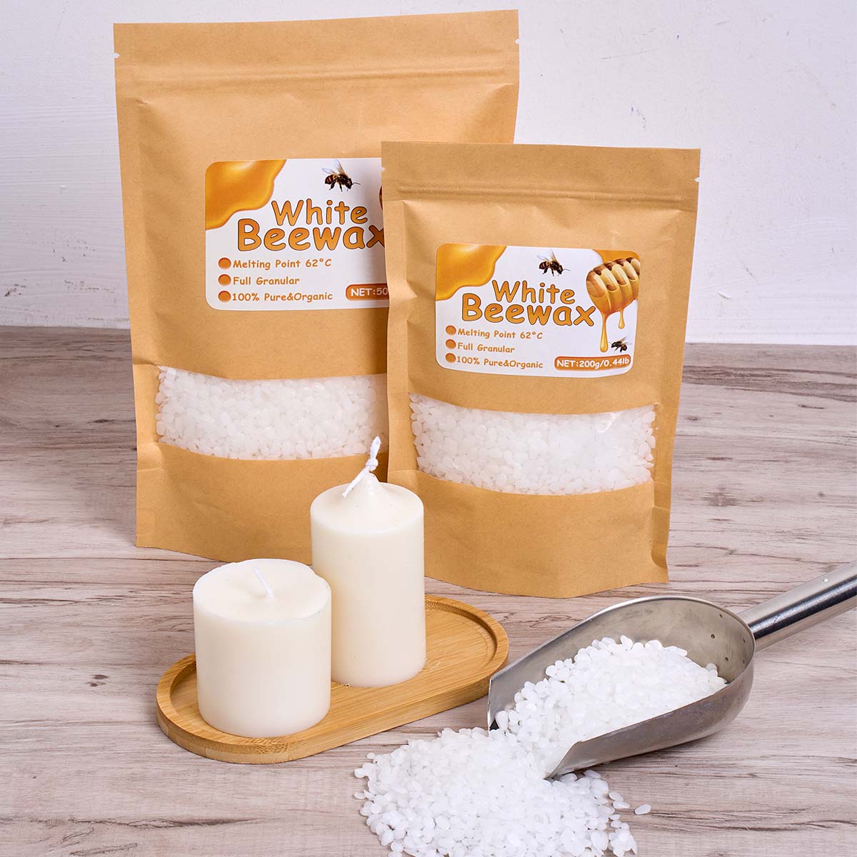 1000 กรัมขี้ผึ้งสีขาว DIY เทีย - Beeswax Taper Candle บทวิจารณ์และราคา