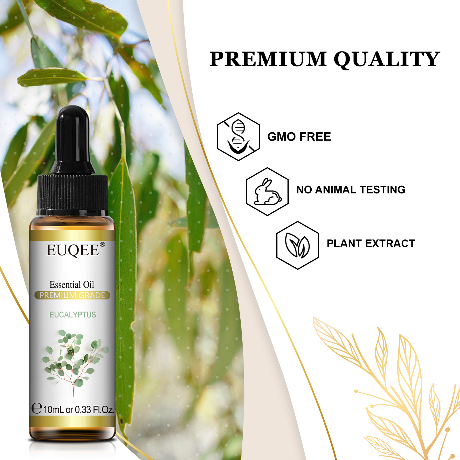 EUQEE 10ML น้ํามันหอมระเหยธรรม - Home Fragrance Eucalyptus บทวิจารณ์และราคา