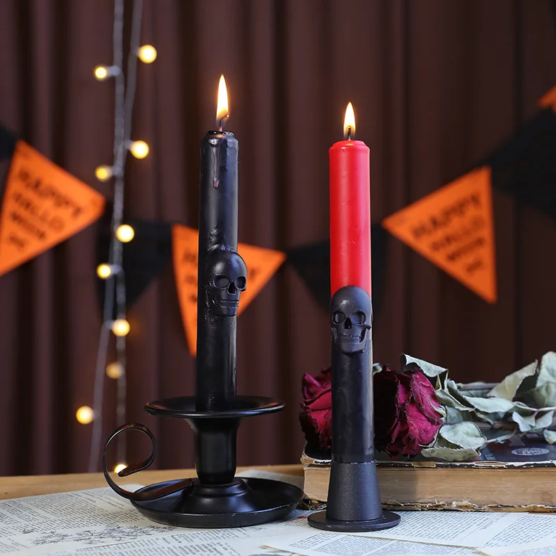 Gothic Skull TAPER เทียนฤดูใบไ - Beeswax Taper Candle บทวิจารณ์และราคา