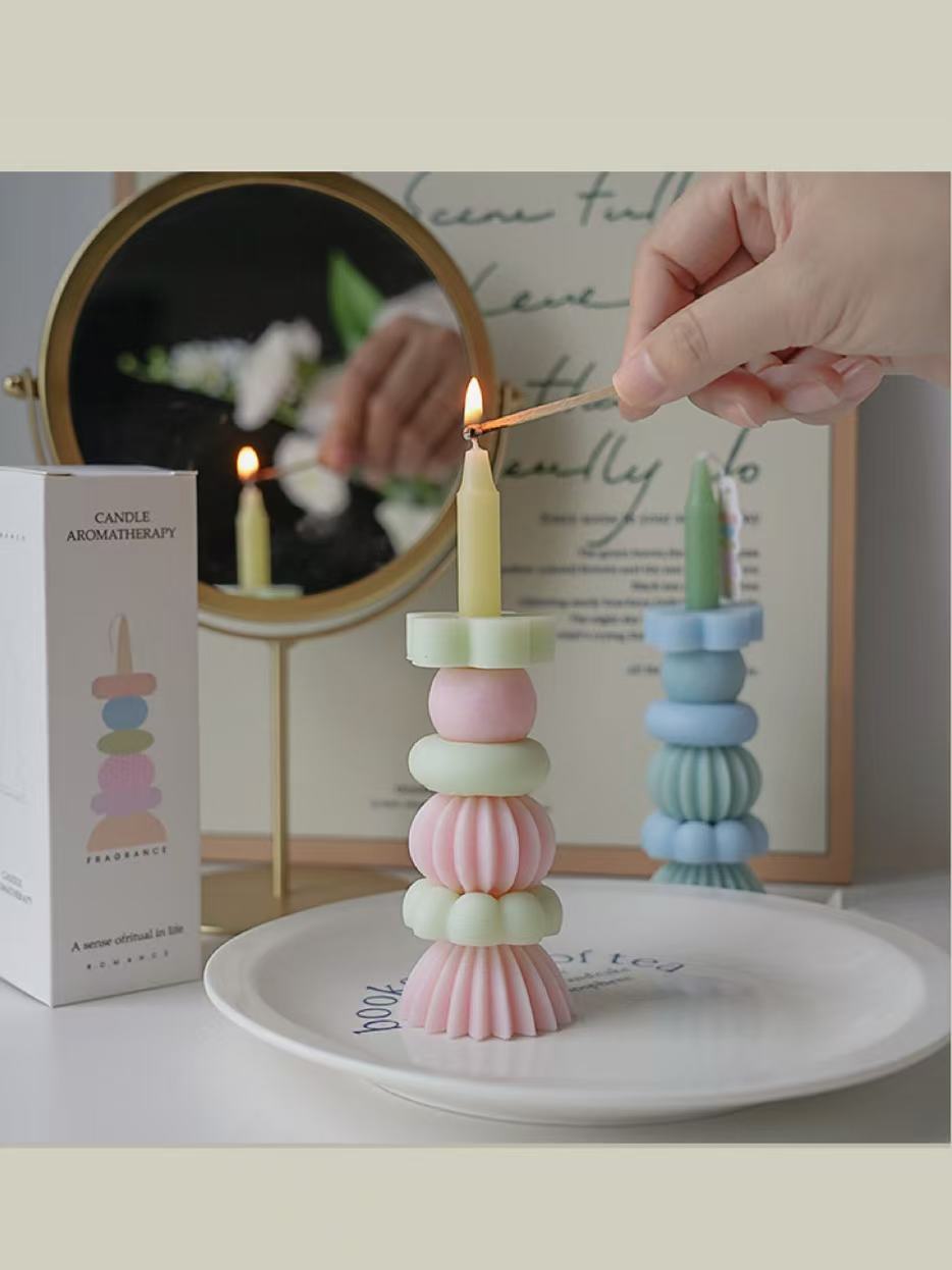 เทียนหอมรูปทรงเรขาคณิตแบบหลายช - Home Fragrance Aroma บทวิจารณ์และราคา