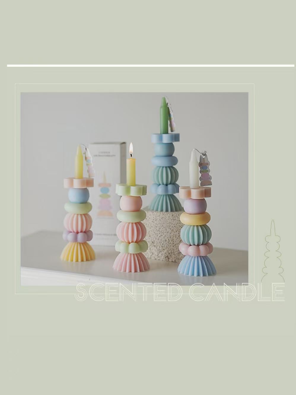 เทียนหอมรูปทรงเรขาคณิตแบบหลายช - Home Fragrance Aroma บทวิจารณ์และราคา